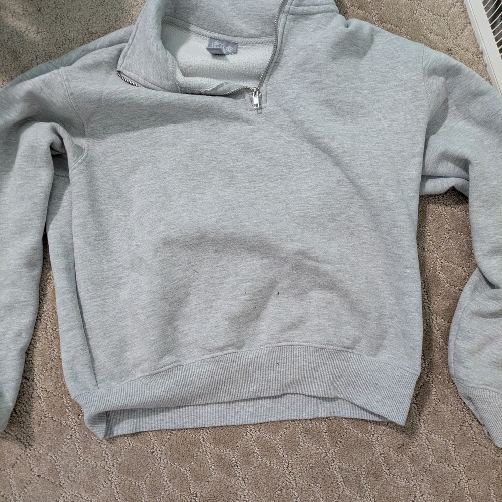 Tilly's Light Gray Women's Half-Zip Jacket